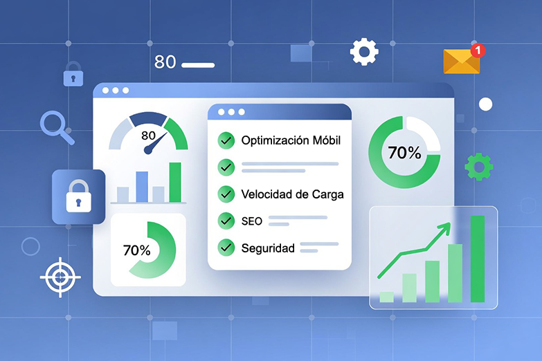Gráficos y estadísticas de optimización web.