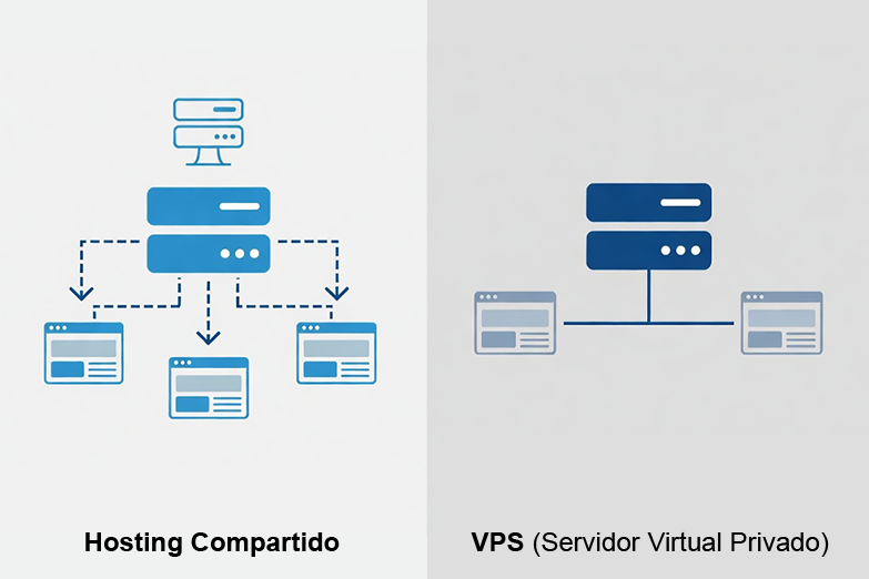 Comparación entre Hosting y VPS en Perú